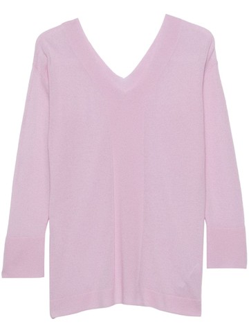 Malo - V-neck fine-knit jumper - women - Cashmere/Polyamide - L - Purple