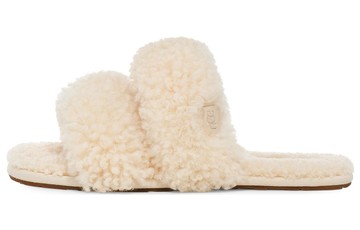 WMNS UGG MAXI CURLY SCUFFETTA SLIPPERS COZY MINIMALIST BEIGE