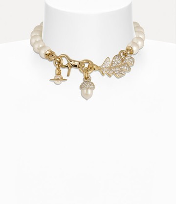 Vivienne Westwood Lucille Large Necklace Gold Pearl / Cubic Zirconia Women