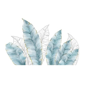 裝飾壁貼/玻璃貼 【南紡購物中心】 無痕設計防水壁貼 北歐風 花草 蕨葉 踢腳線 手繪 莫蘭迪 裝飾貼紙 96211