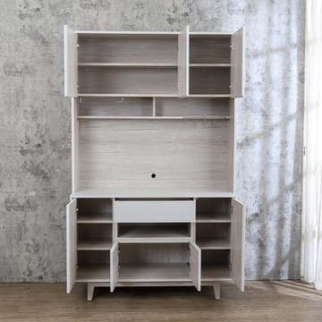 Boden-克萊妮4尺收納高餐櫃/碗盤置物櫃/電器櫃(上座+下座)-121x40x198cm