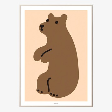 韓國 WARMGREY TAIL 插畫海報 抱抱熊 巧克 - 59x84cm