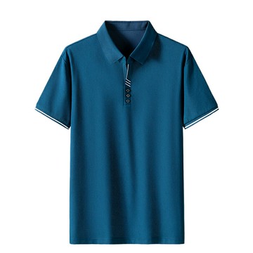爸爸短袖T恤男夏季翻領中年男裝絲光棉POLO衫40-50歲夏裝休閑上衣