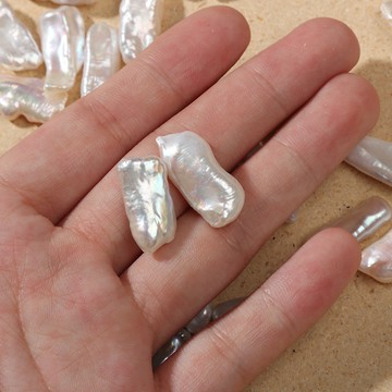 Zz-強光天然淡水珍珠巴洛克琵琶散珠裸珠顆粒diy耳環飾品配件