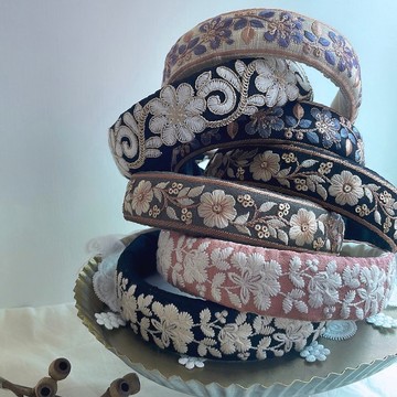 刺繡緞帶髮箍 髮箍 好煩小姐 手作髮箍