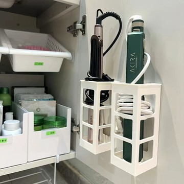 🔥臺灣出貨🔥【2.5萬人收藏】捲髮棒收納盒置物架梳子夾闆直闆夾支架浴室衛生間壁掛免打孔神器