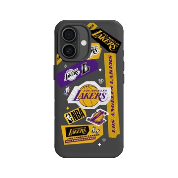 iPhone 16 SolidX 黑 - NBA - 拼貼系列-洛杉磯湖人 L.A. Lakers - Collage