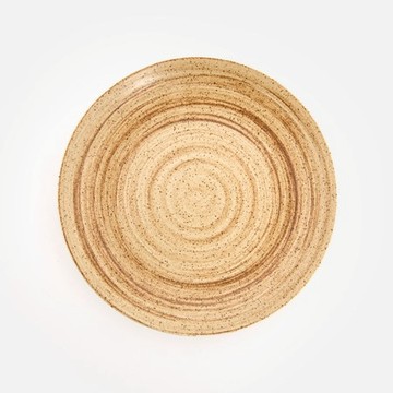 艾禮思粗陶盤17.8cm 米棕