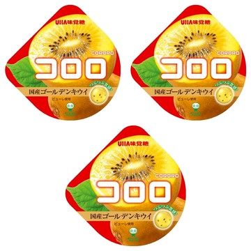 UHA 味覺糖 酷露露Q糖 奇異果味 黃金奇異果果泥添加奇亞籽  40g  3包