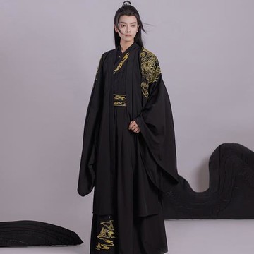 云舒記【將夜】原創春秋交領齊腰漢服俠客套裝刺繡大袖衫男學生