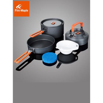 火楓盛宴戶外野營野炊套鍋自駕游團隊便攜炊具鍋具折疊湯鍋燒水壺