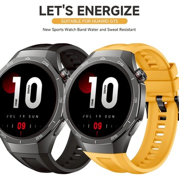SAMSUNG 22 毫米矽膠錶帶適用於華為手錶 GT 5 Pro 46 毫米軟運動腕帶 GT4 GT3 GT2 2E