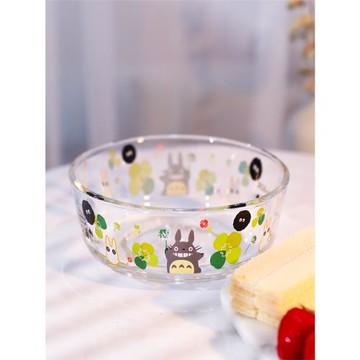 龍貓玻璃碗可愛韓式保鮮圓形飯盒學生加厚沙拉碗家用卡通碗