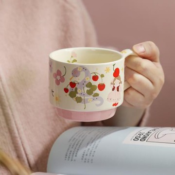 阿滿蛇年杯子陶瓷咖啡杯女士個人家用喝水杯可愛網紅馬克杯