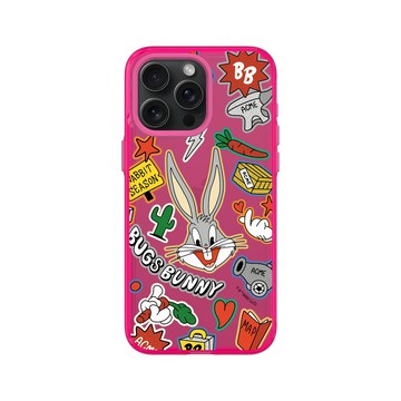 iPhone 15 Pro Max Clear 粉漾桃 - 樂一通 Looney Tunes - 兔巴哥貼紙款