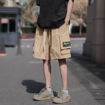 日系復古cityboy工裝褲子男夏季薄款速干冰絲短褲休閑寬松五分褲