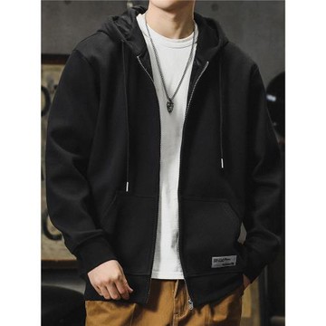 美式潮牌連帽衛衣男拉鏈寬松運動外套秋冬青少年重磅加絨長袖上衣