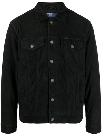 Polo Ralph Lauren - Icon suede trucker jacket - men - Cotton/Goat Skin - L - Blue