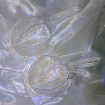 Yummy❥內衣女bra蕾絲貝殻文胸小胸加厚收副乳調整性感上託半杯