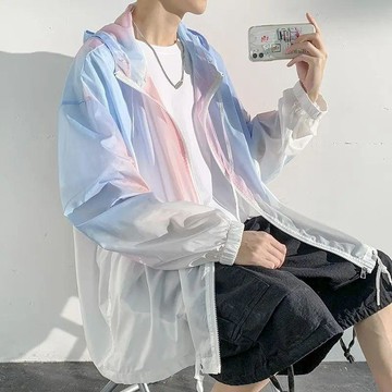 8463人次收納📑 防曬衣 男女冰絲薄款 漸變色 夾克 外套 情侶款 韓版寬鬆 顯瘦 扎染 實用必買