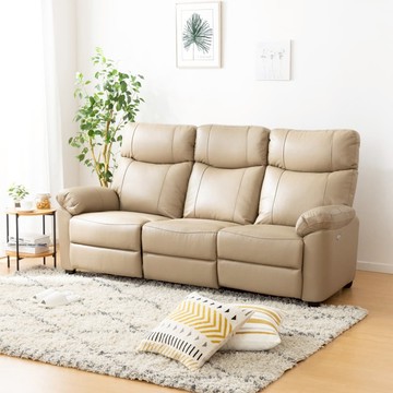 ◎半皮3人用電動可躺式沙發 電動沙發 GRAZE2 LMO 1014 NITORI宜得利家居