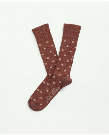 Brooks Brothers Men's Wool-Silk Blend Flecked Socks | Dark Red