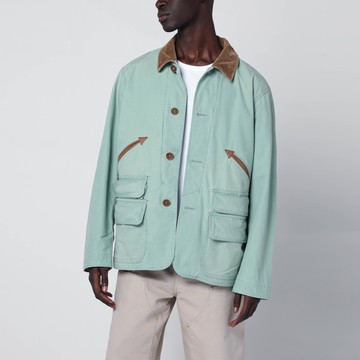 Aqua green cotton canvas jacket