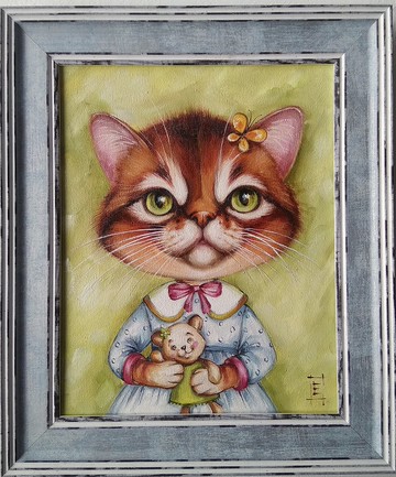 貓咪 Marsy 肖像油畫 玩具藝術