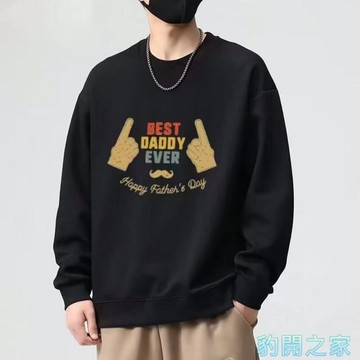 【豹開之家】華棉潮牌印花長袖T恤 薄款圓領衛衣男 長袖大學t 無帽套頭衛衣 休閒衛衣 男生衣服 長袖上衣W3096