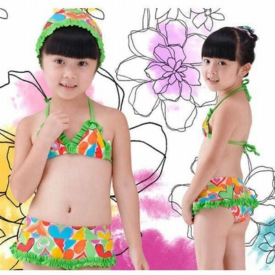 キッズ 水着 子供 女の子 ビキニ 温泉 ガールズ 小学校 女児 日焼け防止 キャップ付き 幼稚園 スクール ベビースイミング おしゃれ 入園グッズ 体が冷えない