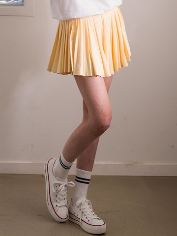 Wellness Sporty Pleated Skirt [Yellow]