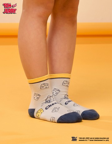 【湯姆貓與傑利鼠】起司爆炸襪(童)- 藍