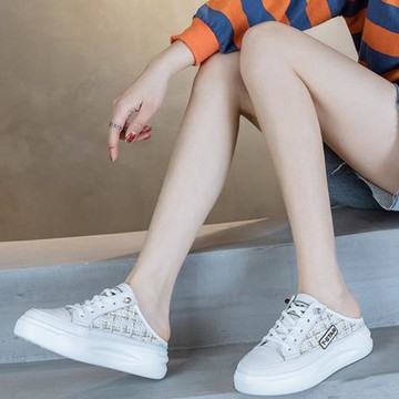 半托鞋2026年夏季新款包頭40涼拖42懶人厚底小白鞋大碼女鞋41一43