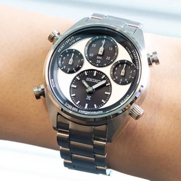 【SEIKO】精工 SFJ001P1 四眼計時 藍寶石鏡面 太陽能 鋼錶帶男錶 8A50-00A0S 銀白 42mm