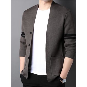 早秋針織開衫男春季2025新款潮流青年百搭外穿毛衣男士休閑外套潮