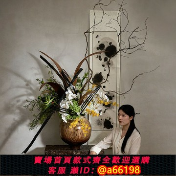 【台灣公司 可開發票】中國風東方美學設計藝術家具展廳陶瓷大花瓶花器罐子酒店插花擺件