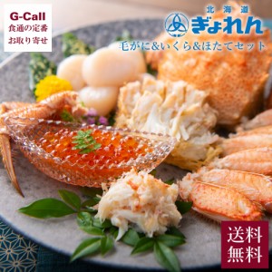 北海道ぎょれん 毛がに いくら ほたてセット 送料無料 冷凍 魚卵 魚介類 海鮮 毛蟹 水揚げ