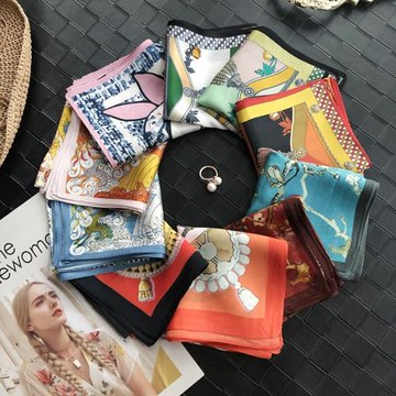 微瑕絲巾小方巾女桑蠶絲小絲巾女百搭春秋襯衣真絲發帶裝飾圍巾