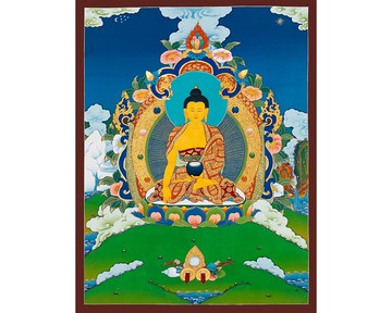 釋迦牟尼佛唐卡 寧靜在西藏的和平氛圍中沉浸