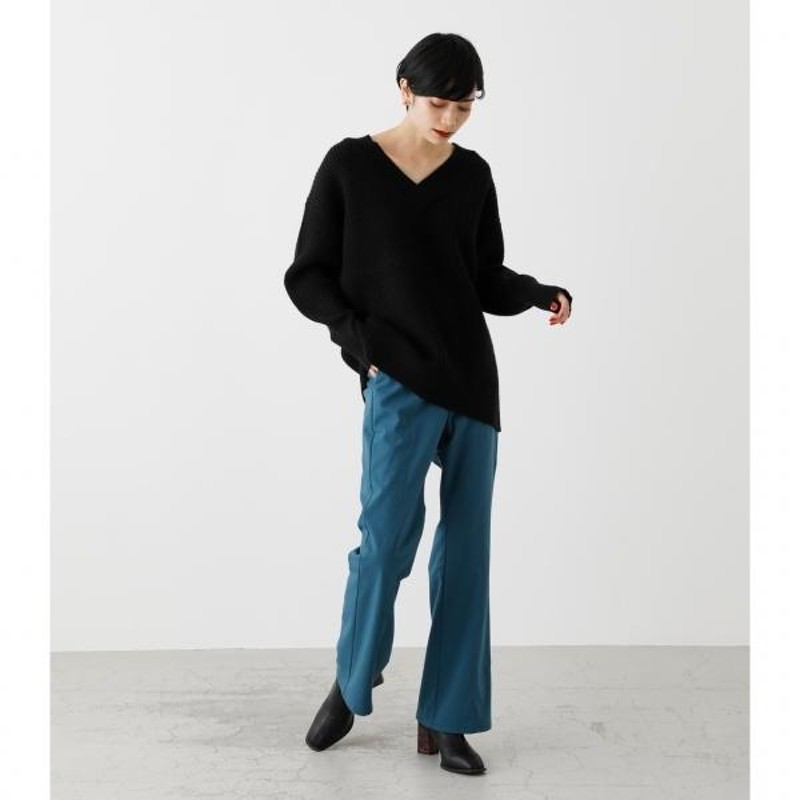 WIDE RIB V/N KNIT/ワイドリブVネックニット /レディース/トップス