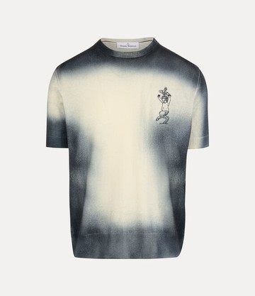 Vivienne Westwood Bizet T-shirt Sprayed Wo Cashmere Blue-white XL Men