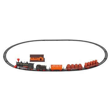 星協力 MJ3893592 1:87復古電動火車軌道燈光音樂 26片  混和顏色  1套  151 x 101 x 10.5cm