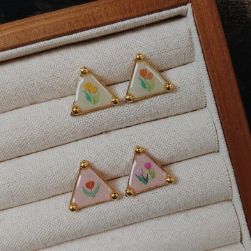 耳環 | Morning Garden 清晨花園 - 蜜桃粉