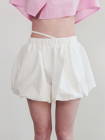 DRAWSTRING POINT BALLOON SHORTS [WHITE]