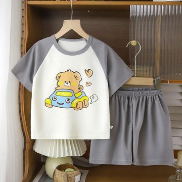 【台灣现貨】冰絲睡衣 兒童家居服 兒童睡衣 中大童睡衣 夏天睡衣 卡通睡衣 短袖睡衣 涼感睡衣 睡衣套裝 女童睡衣居家服