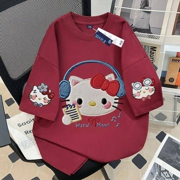 在臺出貨🌺HelloKitty可愛卡通印花短袖T恤女夏季2026新款洋氣寬鬆短袖上衣_.shiting