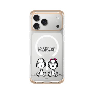iPhone 17 Pro Max ClearX (MagSafe 兼容) 暖透橘 - 史努比 Snoopy - With Belle