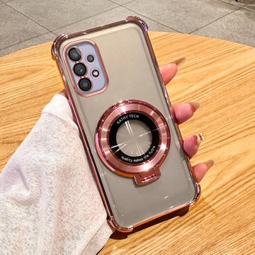 三星A32手機殼新款氣囊防摔Galaxy高級感透明保護套Samsung車載磁吸支架簡約時尚電鍍個性創意鏡頭全包適用于