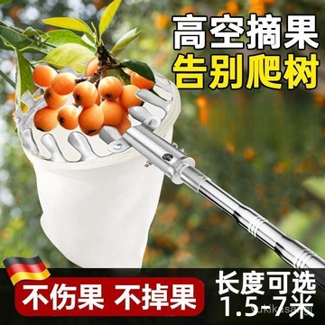 🌟臺灣48H出🌙免運+發票 不銹鋼高空摘果神器摘柿子香椿四季埰摘桿手柄伸縮桿 摘水果 多功能伸縮桿 摘果器 網兜 6GO