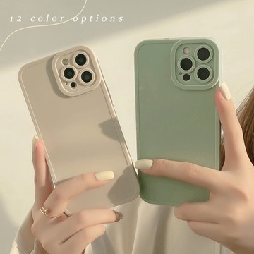 隔日到貨 時尚純色 ins 適用iPhone 12 13 14 15 pro max 手機殼 XS XR 1D493